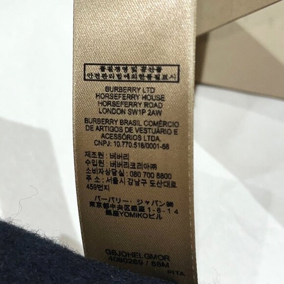 Burberry Large Wool Cashmere Knit Scarf Red Black Striped Pattern - Picture 3 of 8